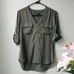 Express Olive Green Blouse